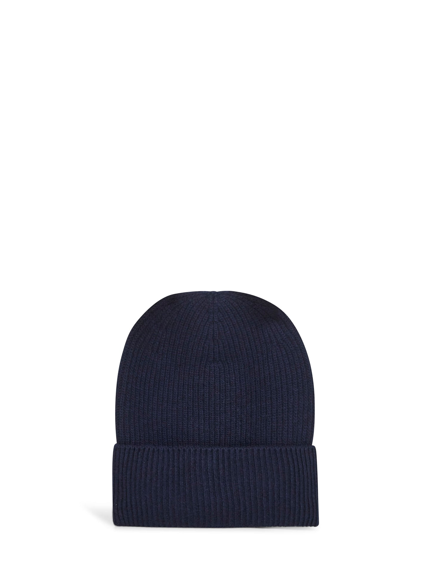 Blue wool and cashmere knit beanie