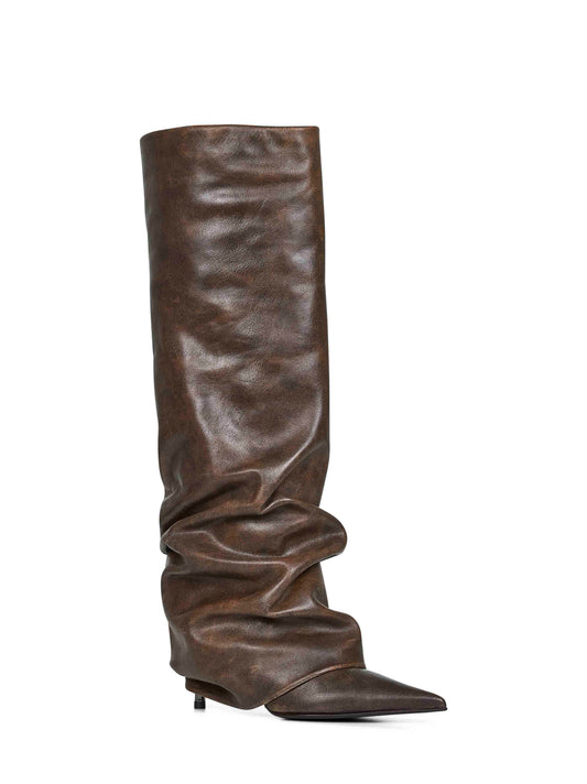 Brown leather Andy 80 mm boots