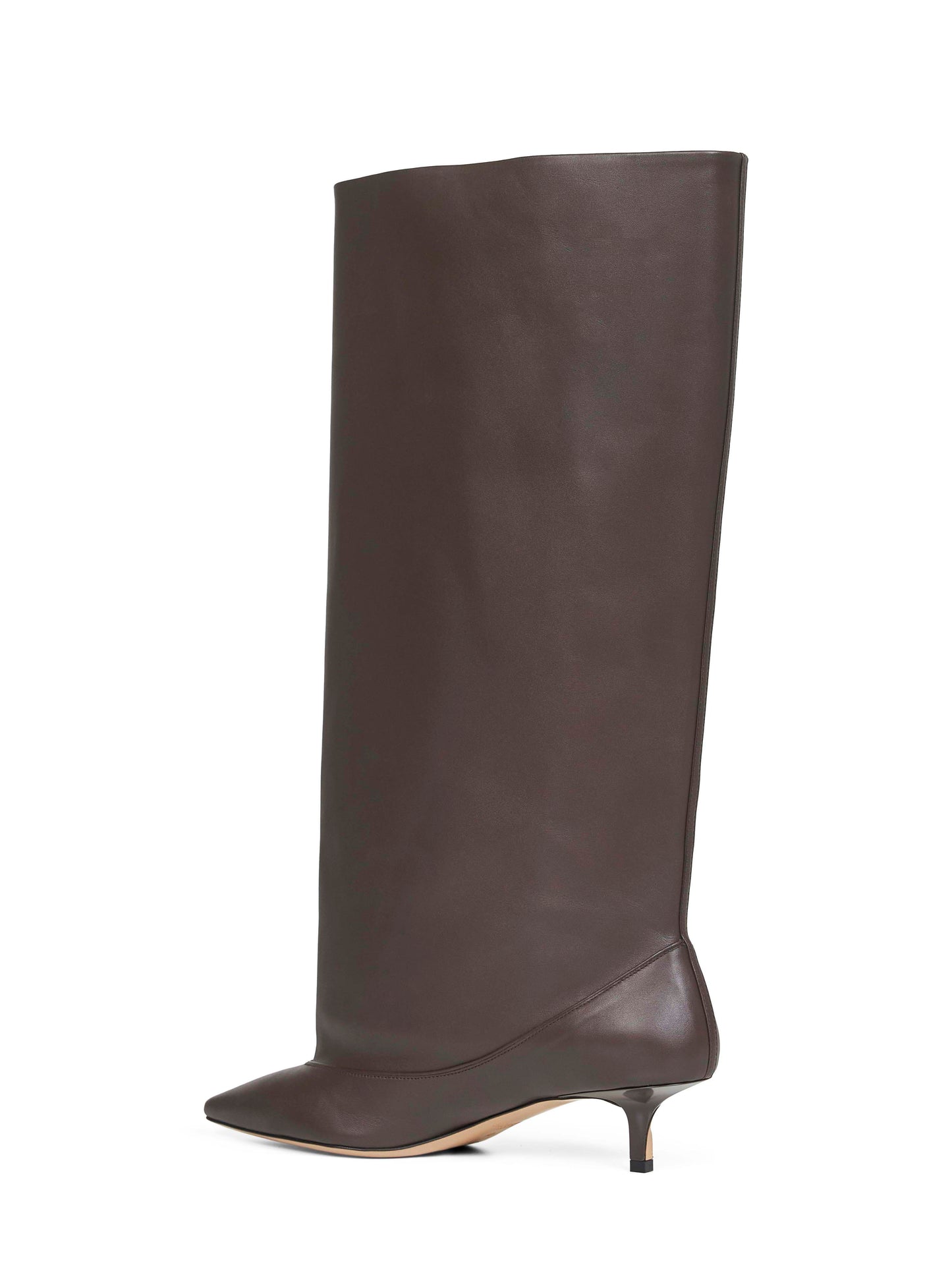 Brown smooth leather wide The high Tourni boots