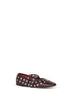 Brown Ryder Popper-Studded ballet flats