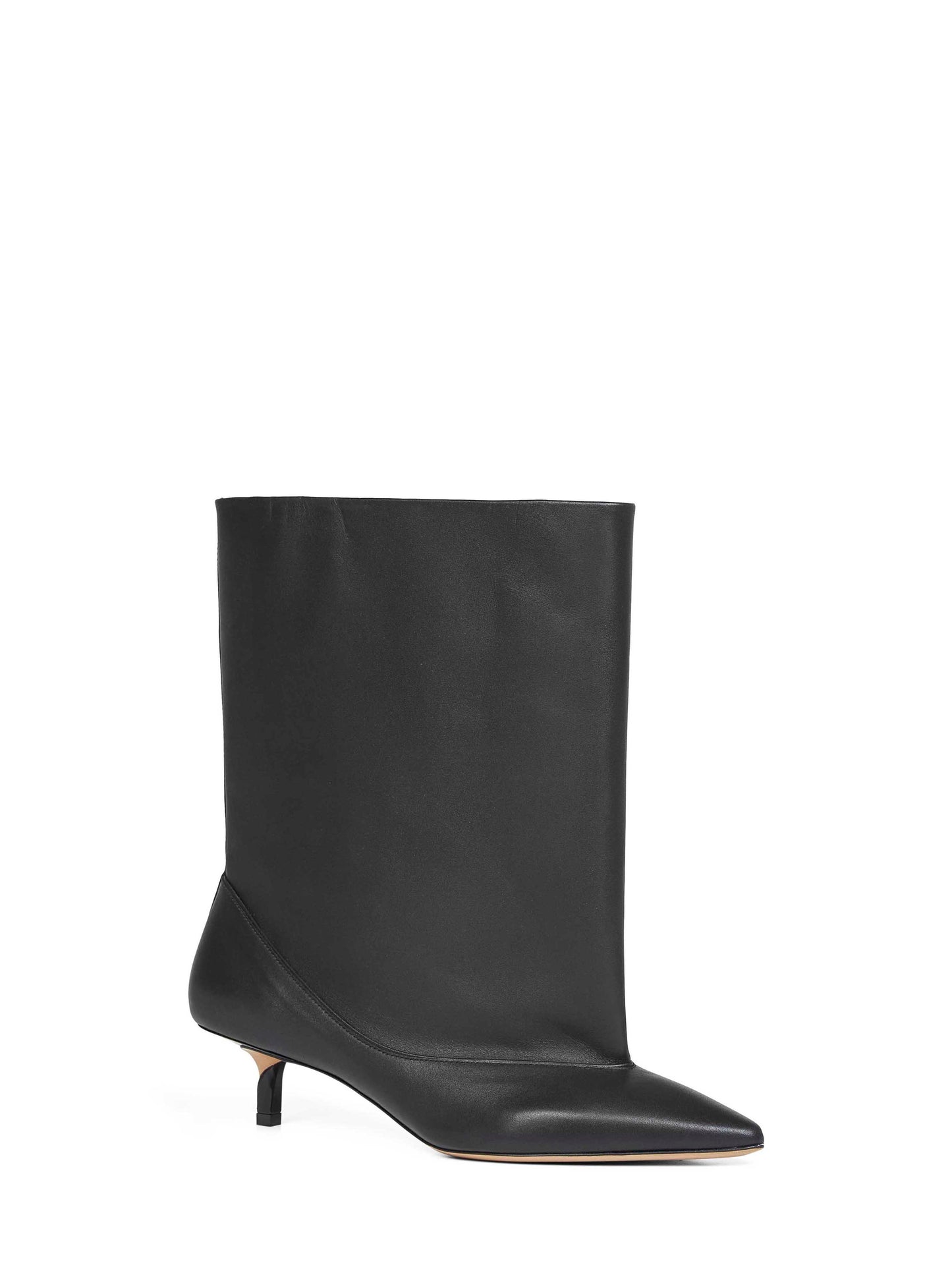 Black smooth leather wide The Tourni boots