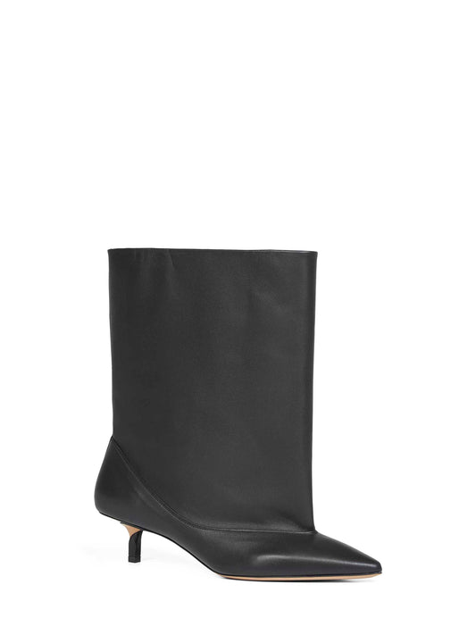 Black smooth leather wide The Tourni boots