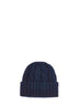 Berretto Cannon in lana a trecce blu
