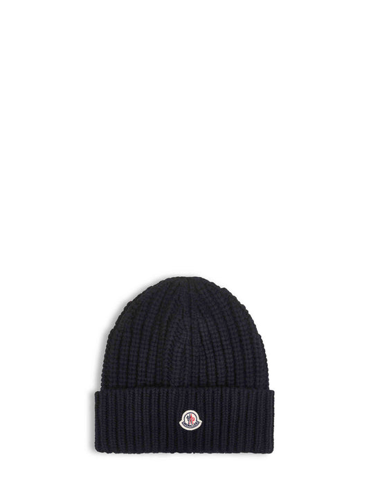 Black wool and cashmere beanie