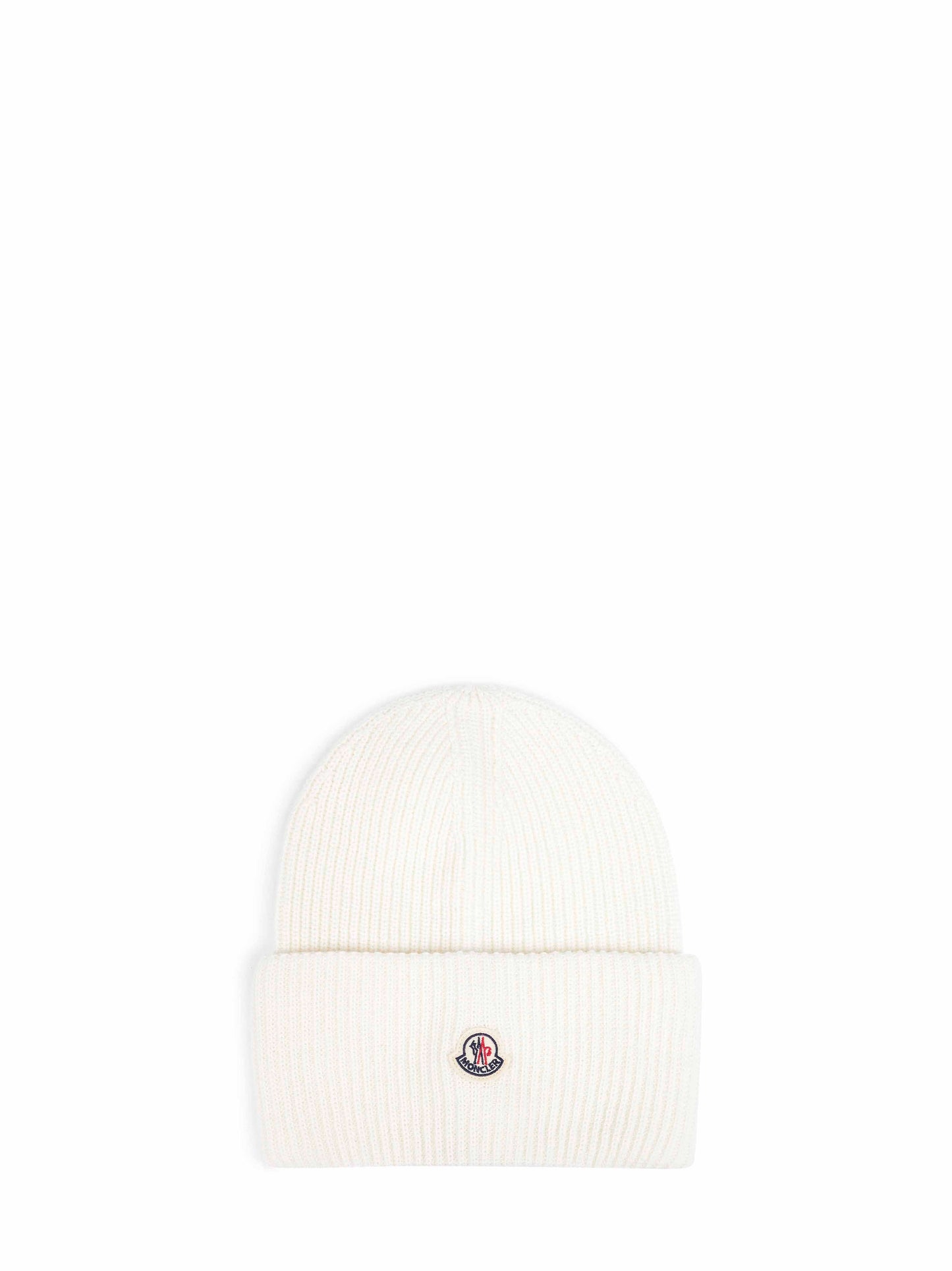 White ribbed wool beanie