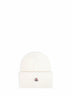 White ribbed wool beanie