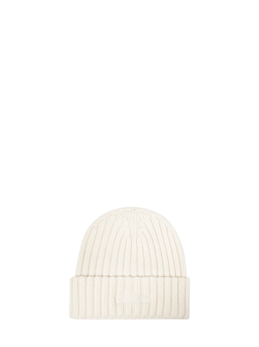 Off-white ribbed wool Wengen beanie