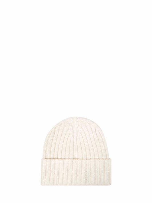 Off-white ribbed wool Wengen beanie