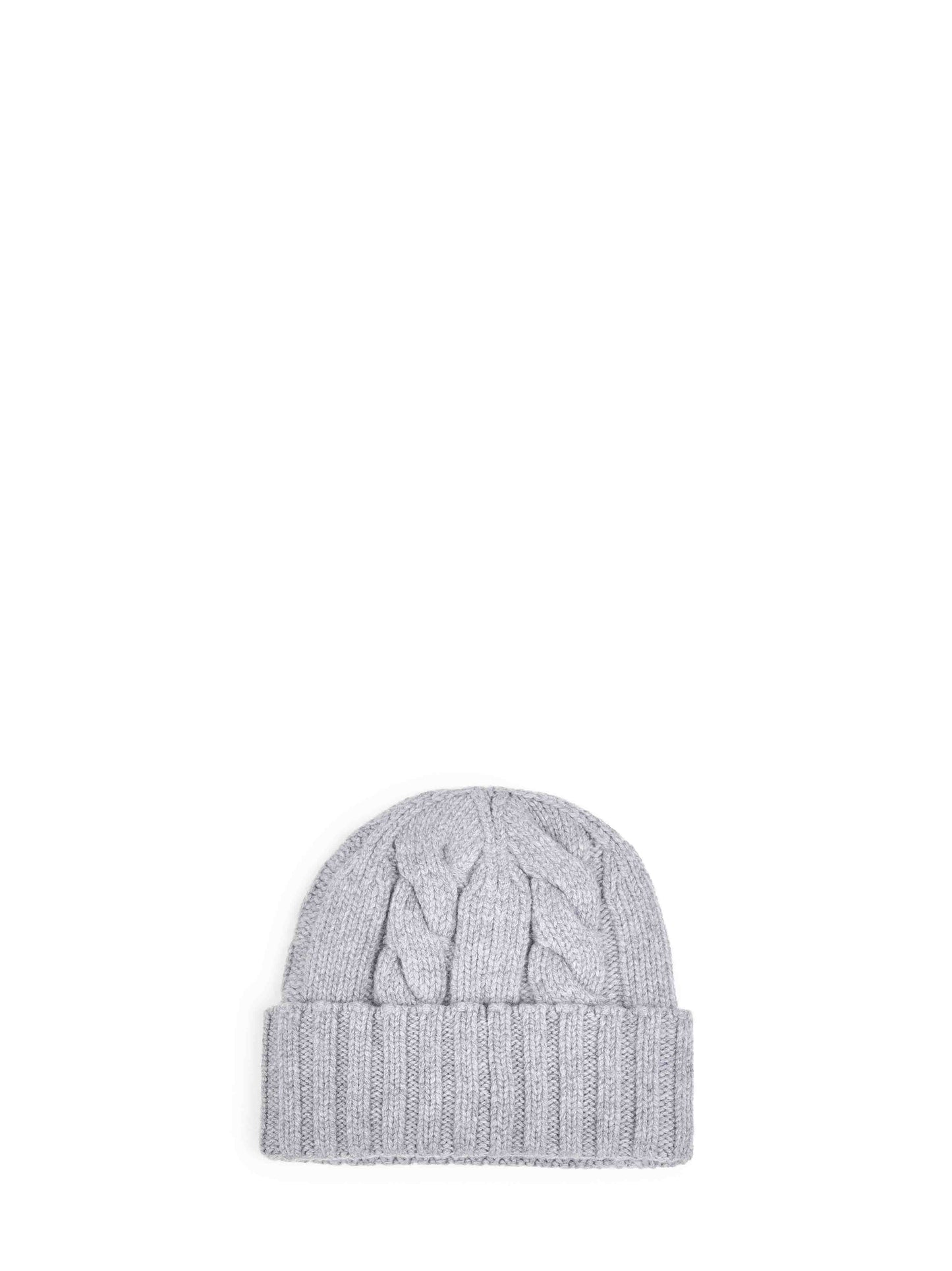 Grey cable-knit wool Cannon beanie