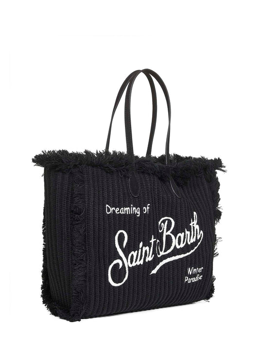 Black Vanity Wool Rib handbag