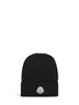 Berretto in maglia di lana e cashmere nero