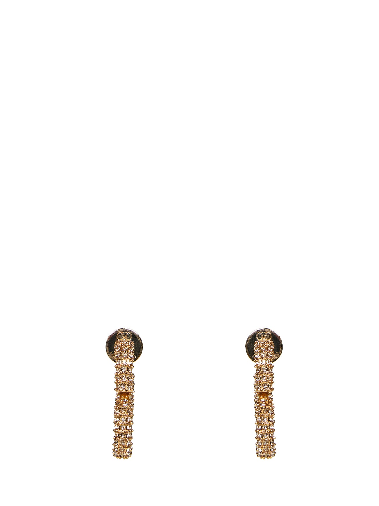 Metal and crystal VLogo Signature earrings