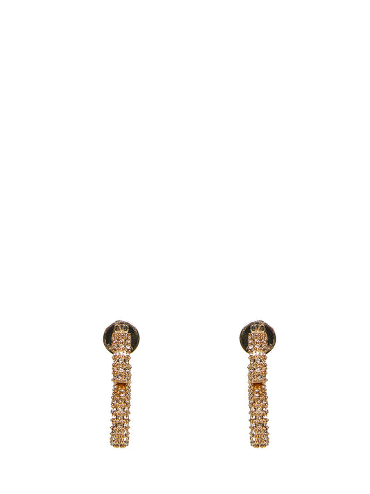 Metal and crystal VLogo Signature earrings