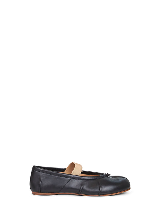 Black Tabi elastic band ballet flats