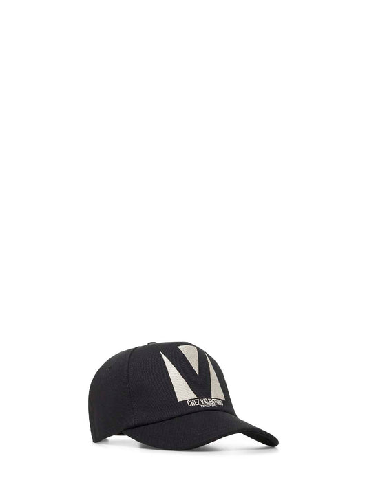 Black cotton Chez Valentino baseball cap
