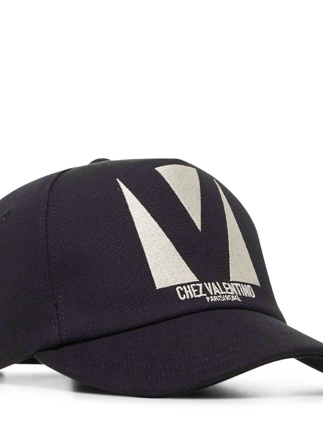 Black cotton Chez Valentino baseball cap