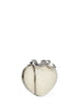 Cream Pearl Heart clutch bag