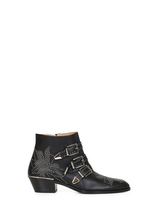 Black nappa leather Susanna ankle boots