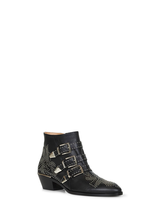 Black nappa leather Susanna ankle boots