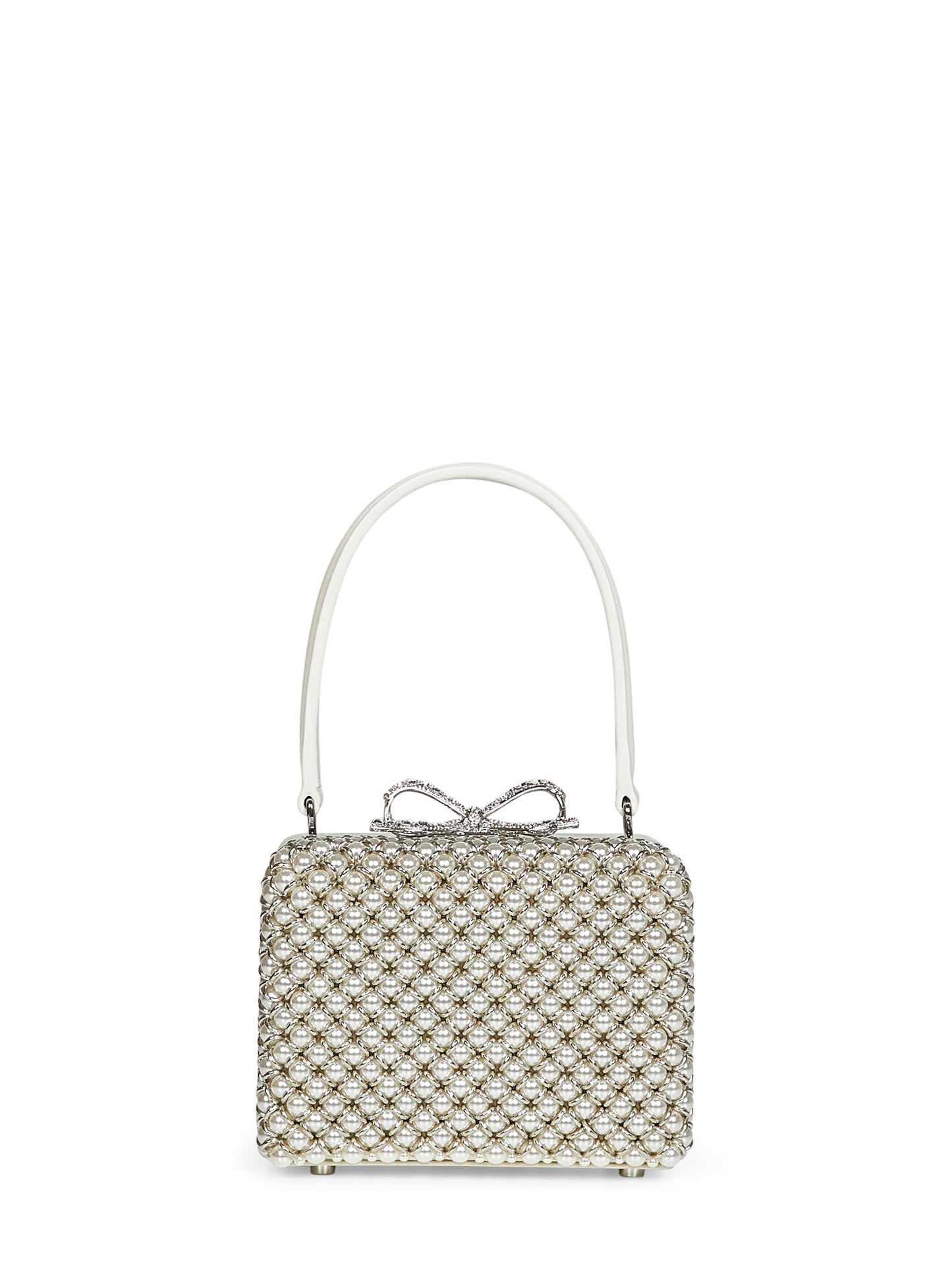 Cream Pearl Embellished micro handbag