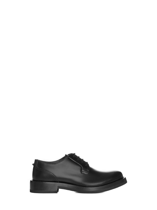 Black leather Rockstud Essential derby shoes