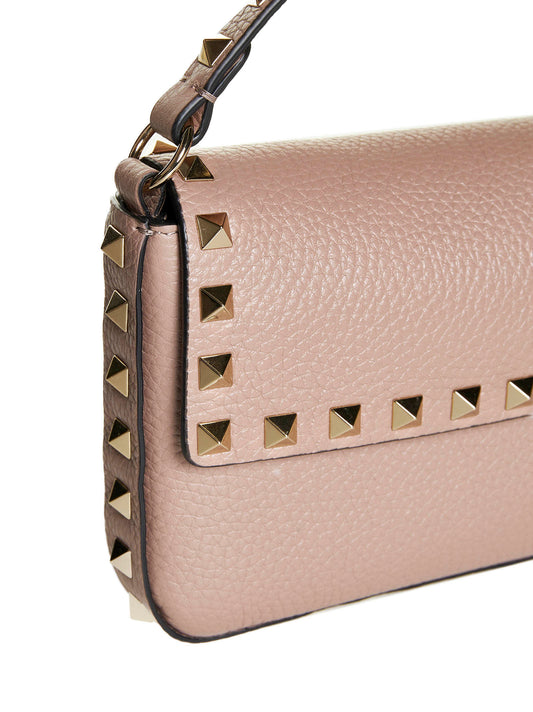 Rockstud leather pouch bag