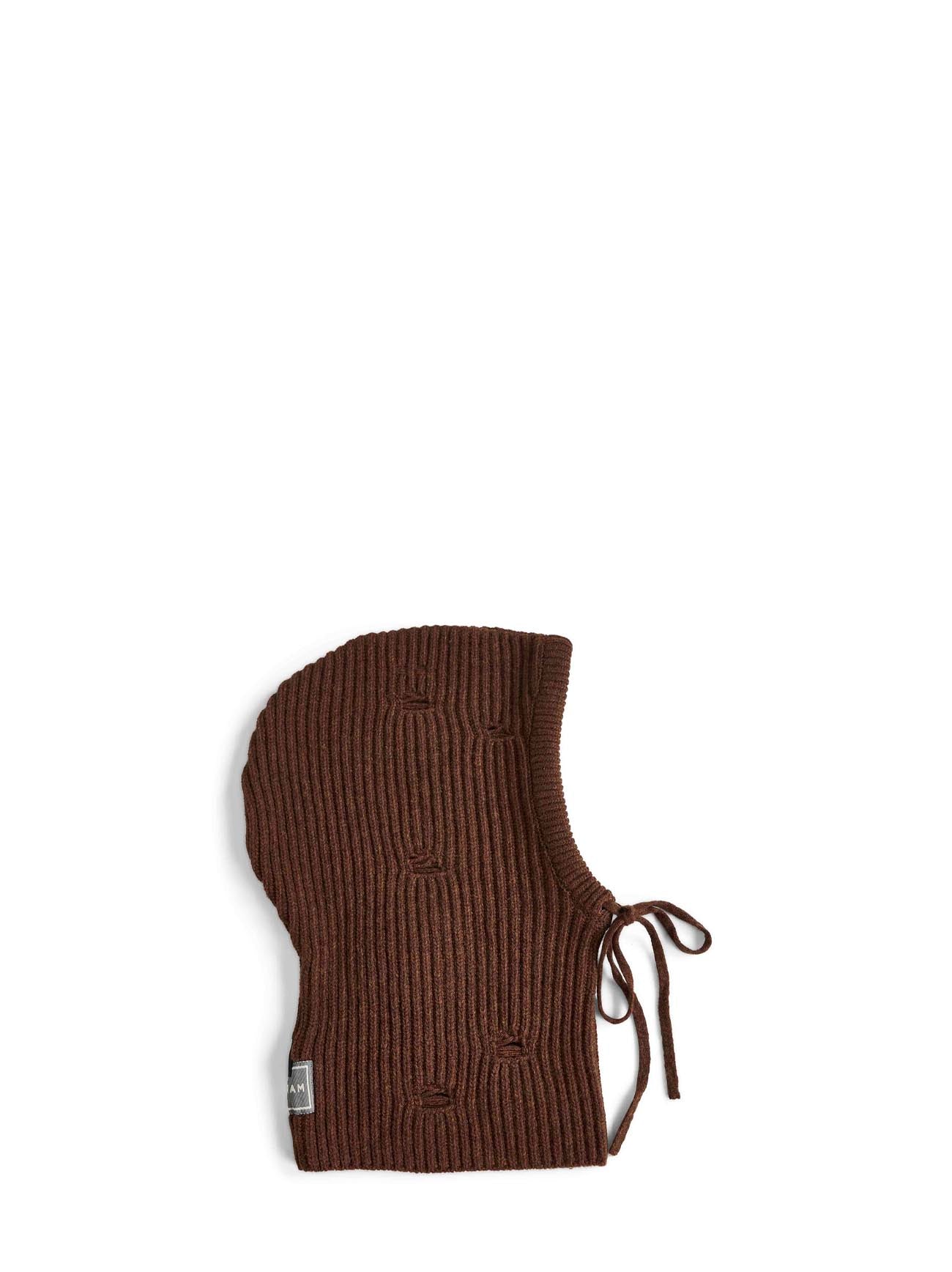 Brown wool blend balaclava