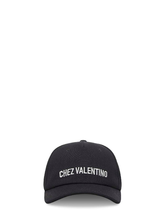 Baseball cap Chez Valentino in cotone nero