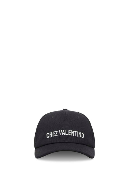 Black cotton Chez Valentino baseball cap – Daniello.com