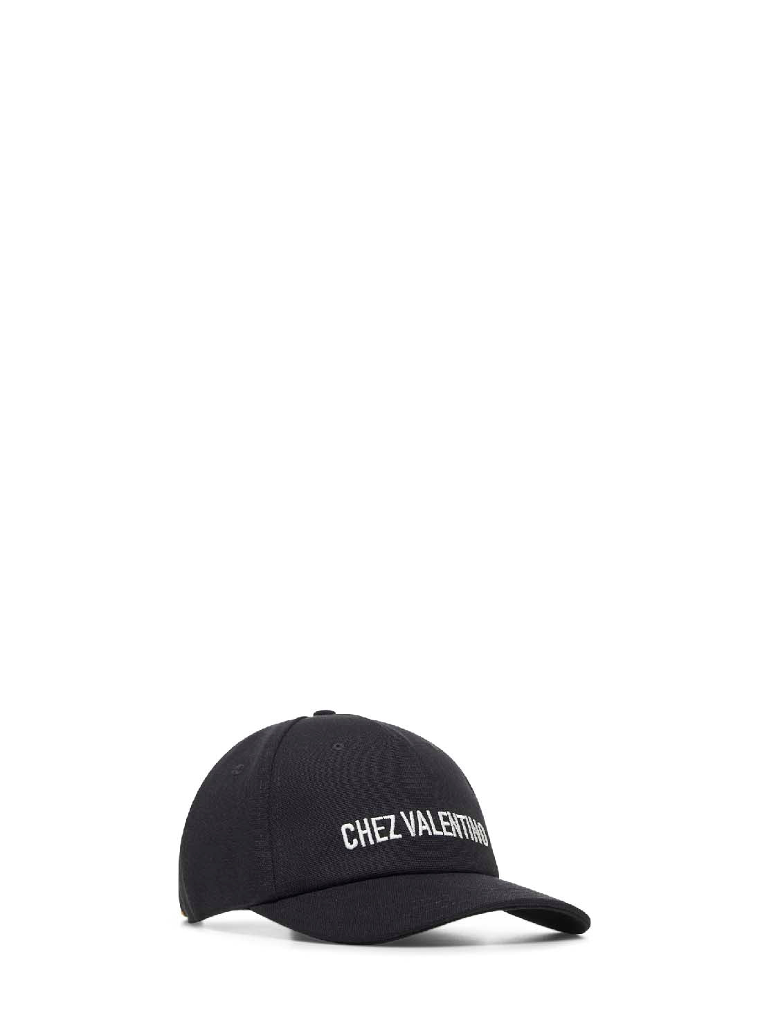 Black cotton Chez Valentino baseball cap – Daniello.com
