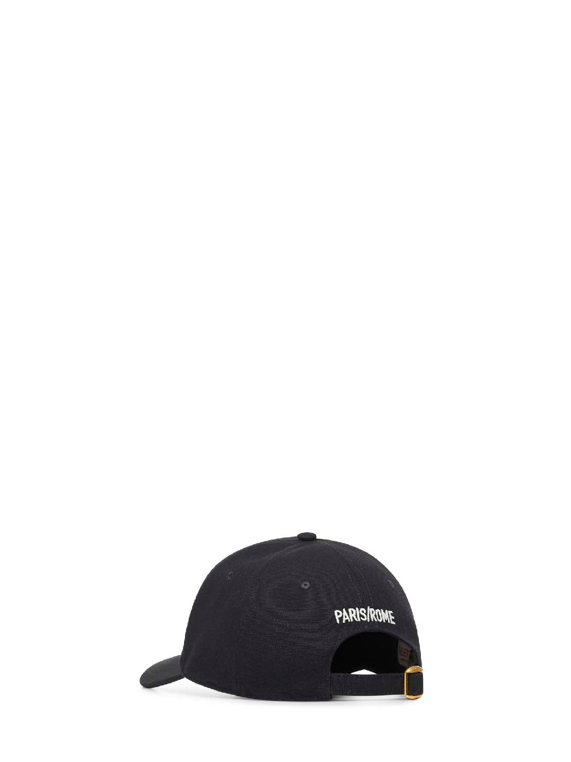 Black cotton Chez Valentino baseball cap