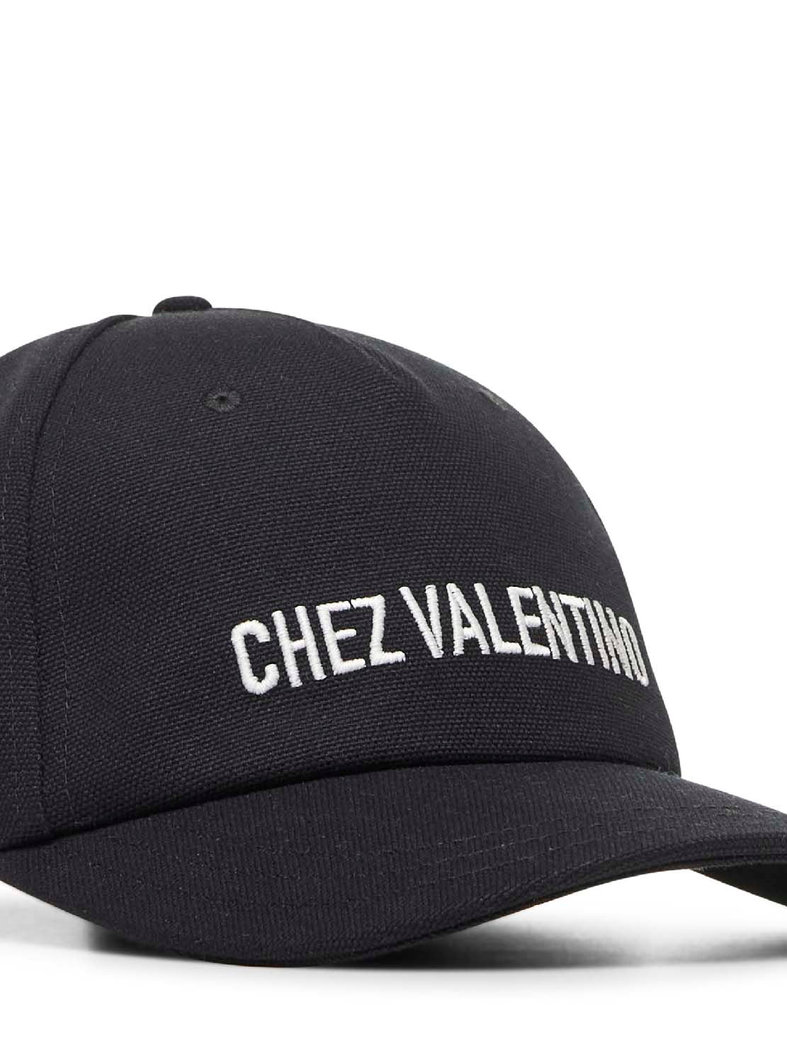 Black cotton Chez Valentino baseball cap