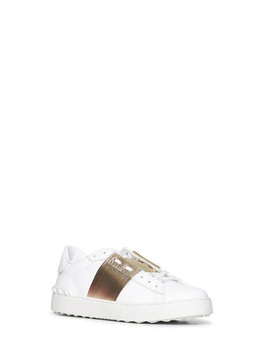 White calfskin Open sneakers