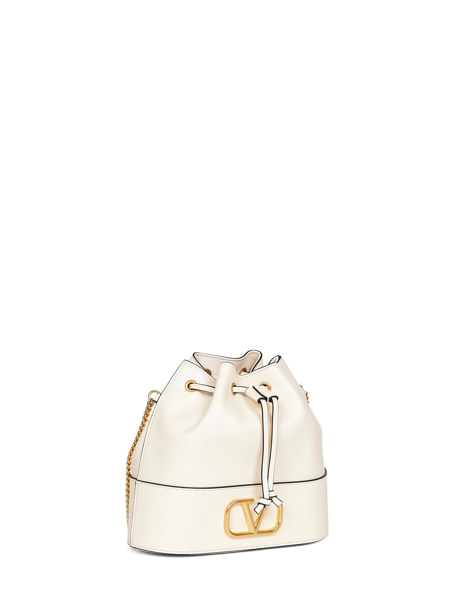 Light ivory VLogo Signature mini bucket bag