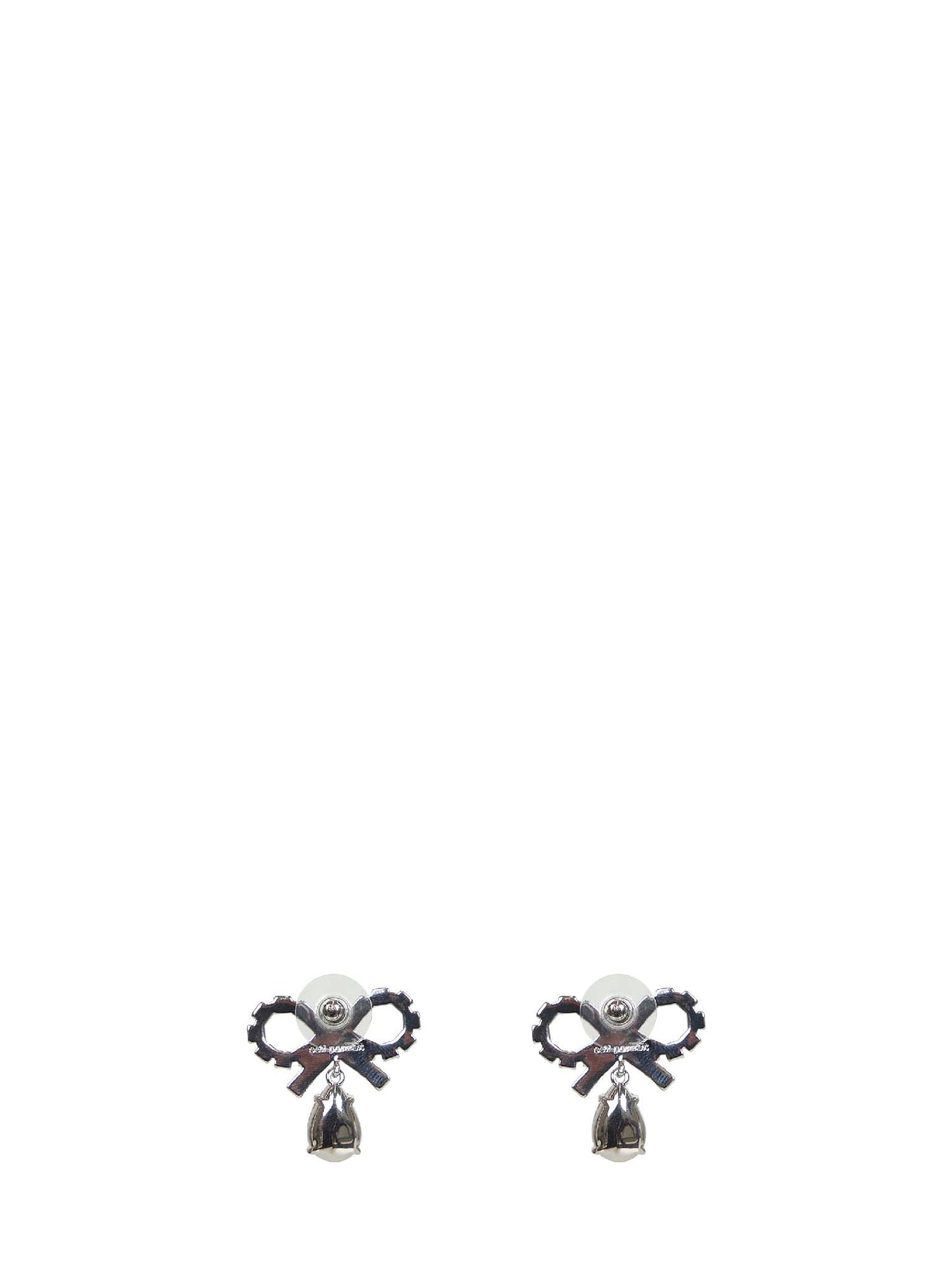 Orecchini a fiocco con pendente a goccia rosa