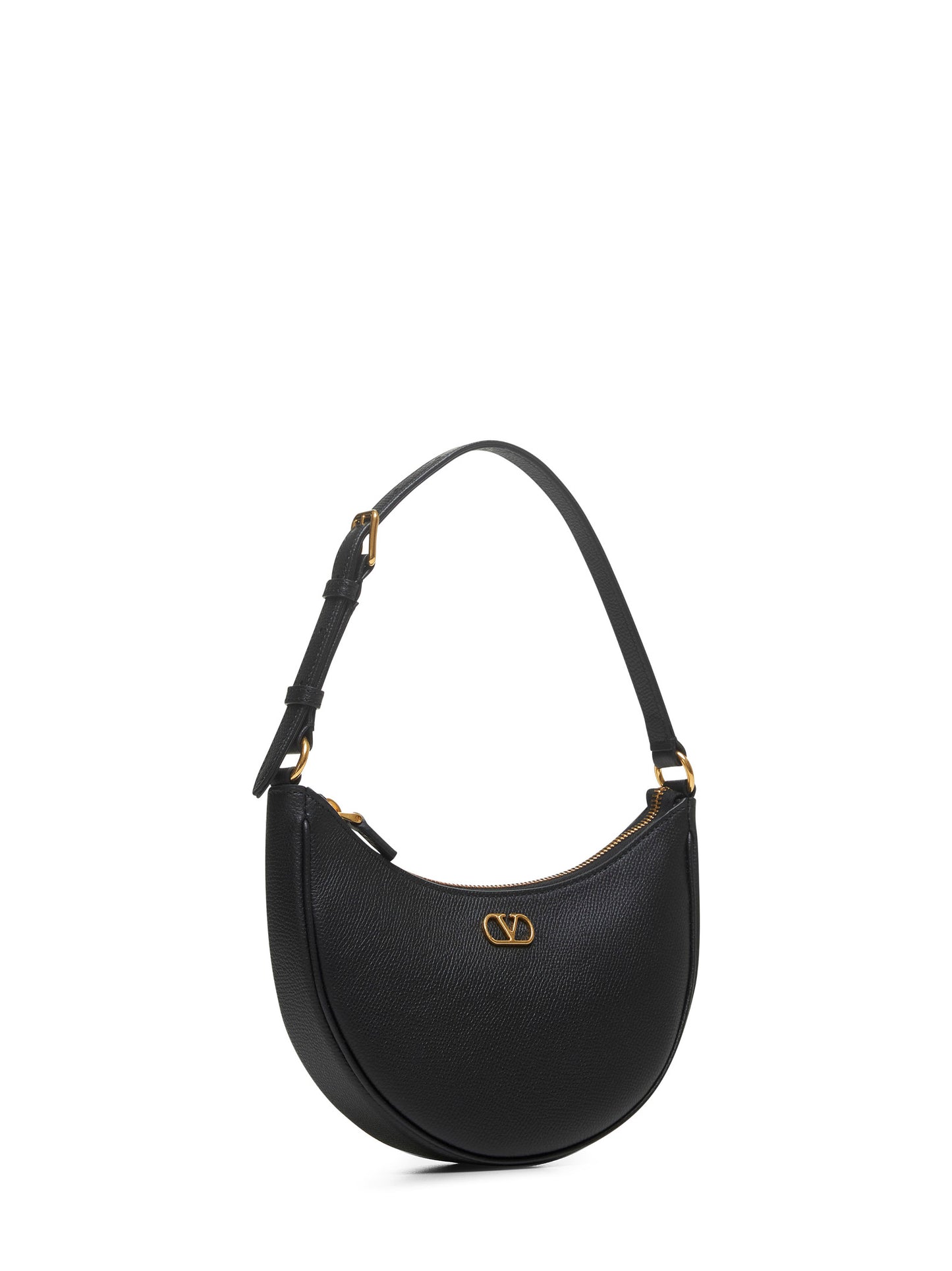 Black Vlogo Signature mini hobo bag