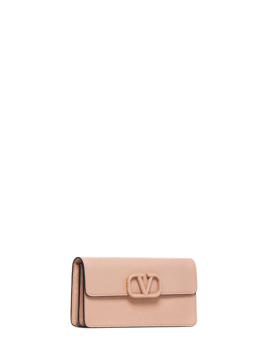 VLogo Signature leather wallet on chain