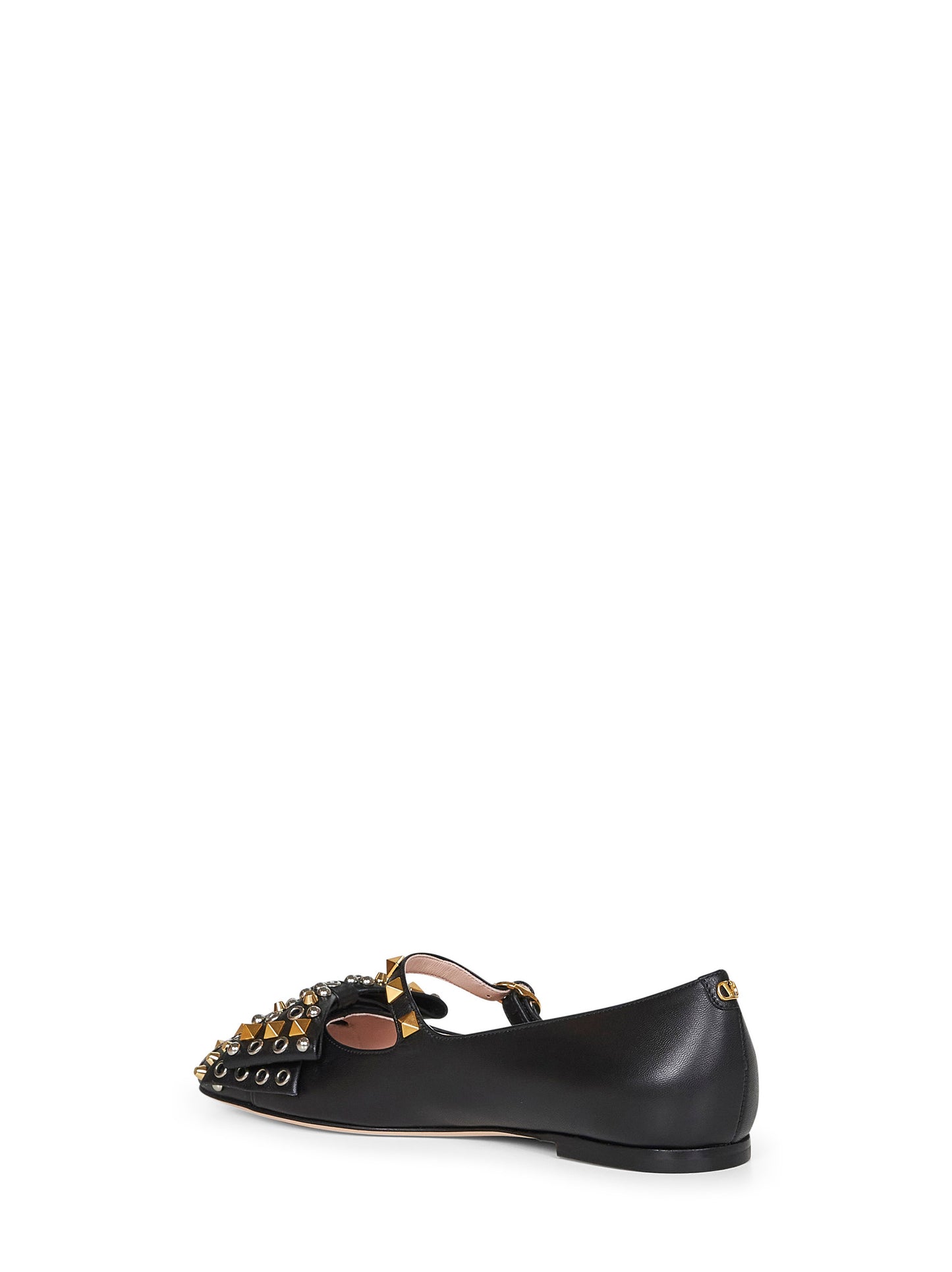 Black kidskin Bowow Mary-Jane ballet flats