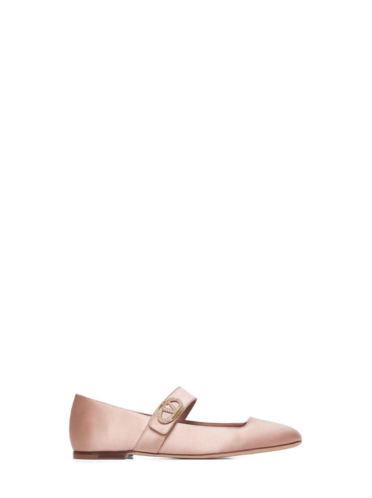 VLogo Locker satin ballet flats