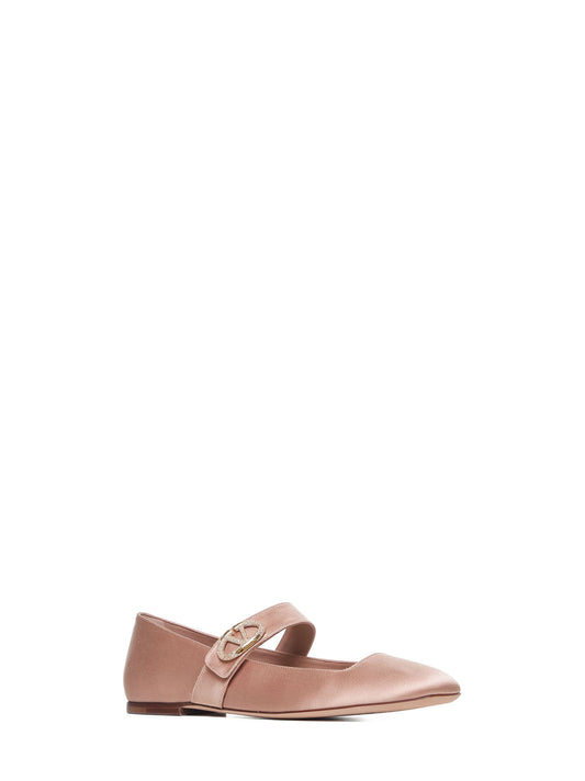 VLogo Locker satin ballet flats