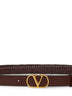Cintura VLogo Signature in pelle intrecciata cuoio