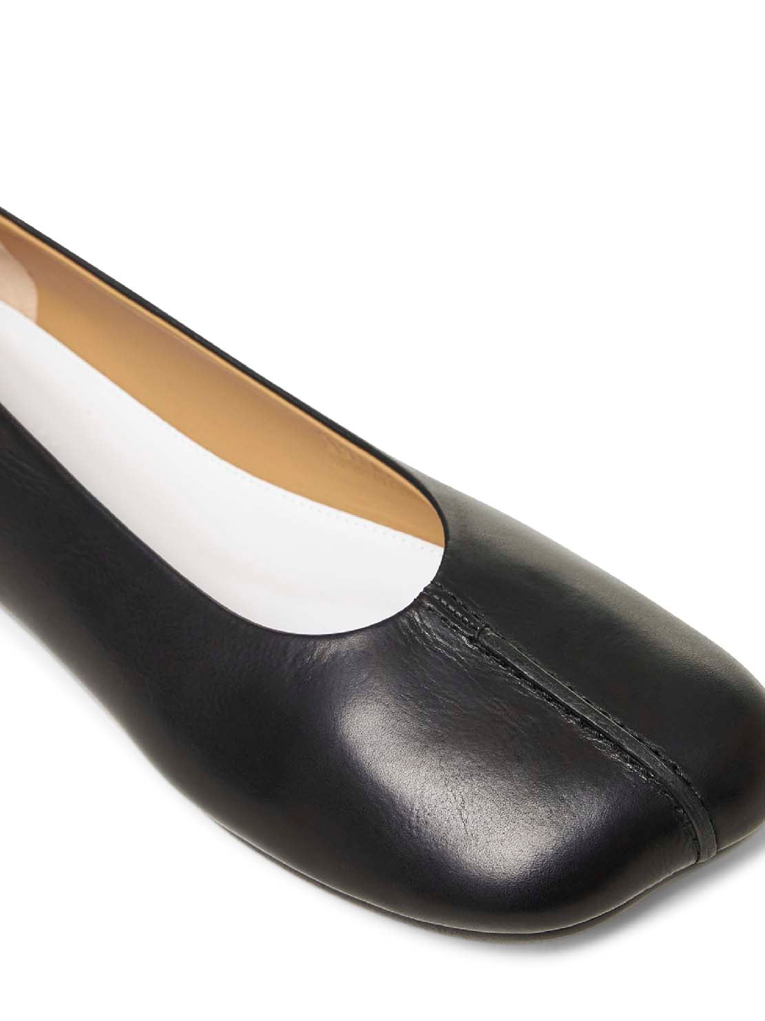 MM6 Stitch-Out Leather Ballerina