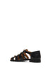 Black calfskin Fisherman Studshield sandals