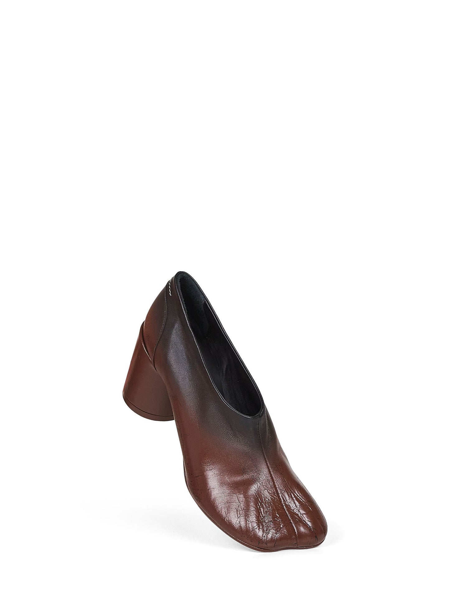 Décolleté anatomic in pelle effetto sfumato marrone