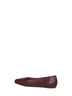 Burgundy stitch-out leather ballet flats