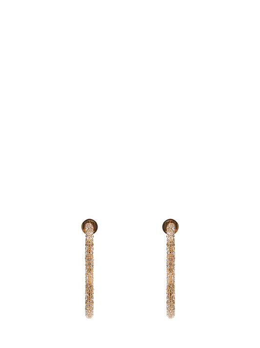 Metal and crystal VLogo Signature earrings