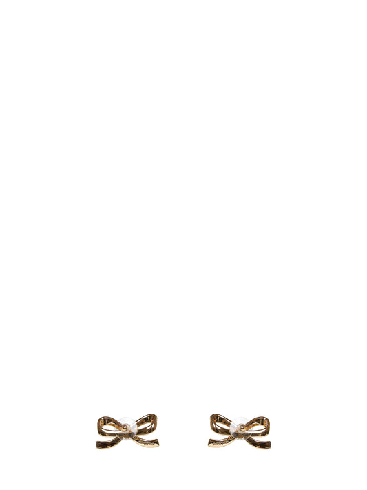 Gold Gold Crystal Bow earrings