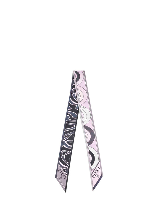 Iride and Labirinto print silk twill scarf