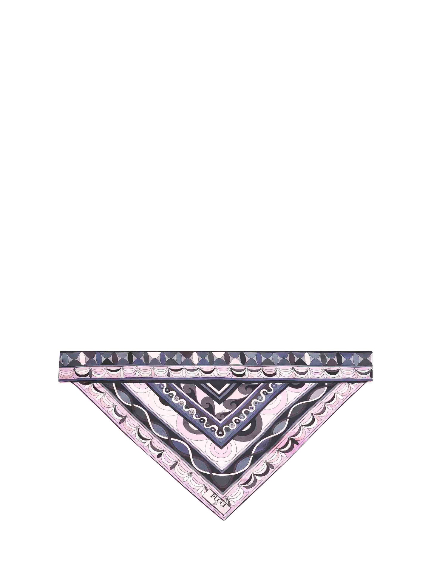 Foulard a triangolo in twill di seta stampata