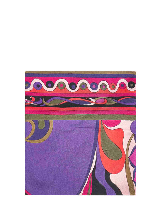 Orchidee print silk twill triangle scarf